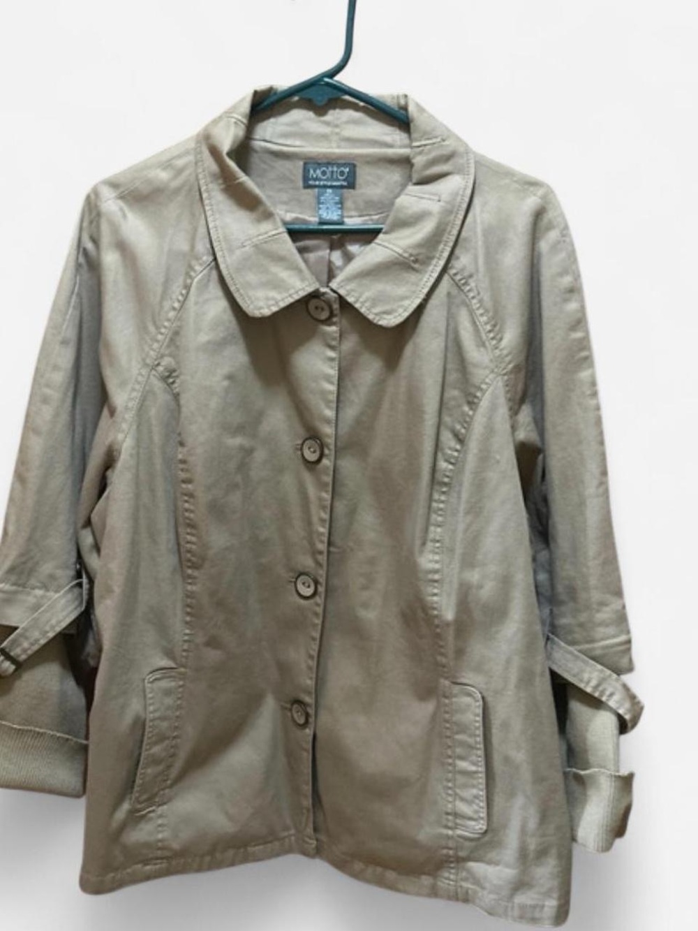 MOTTO Women's Light Beige Cotton Jacket